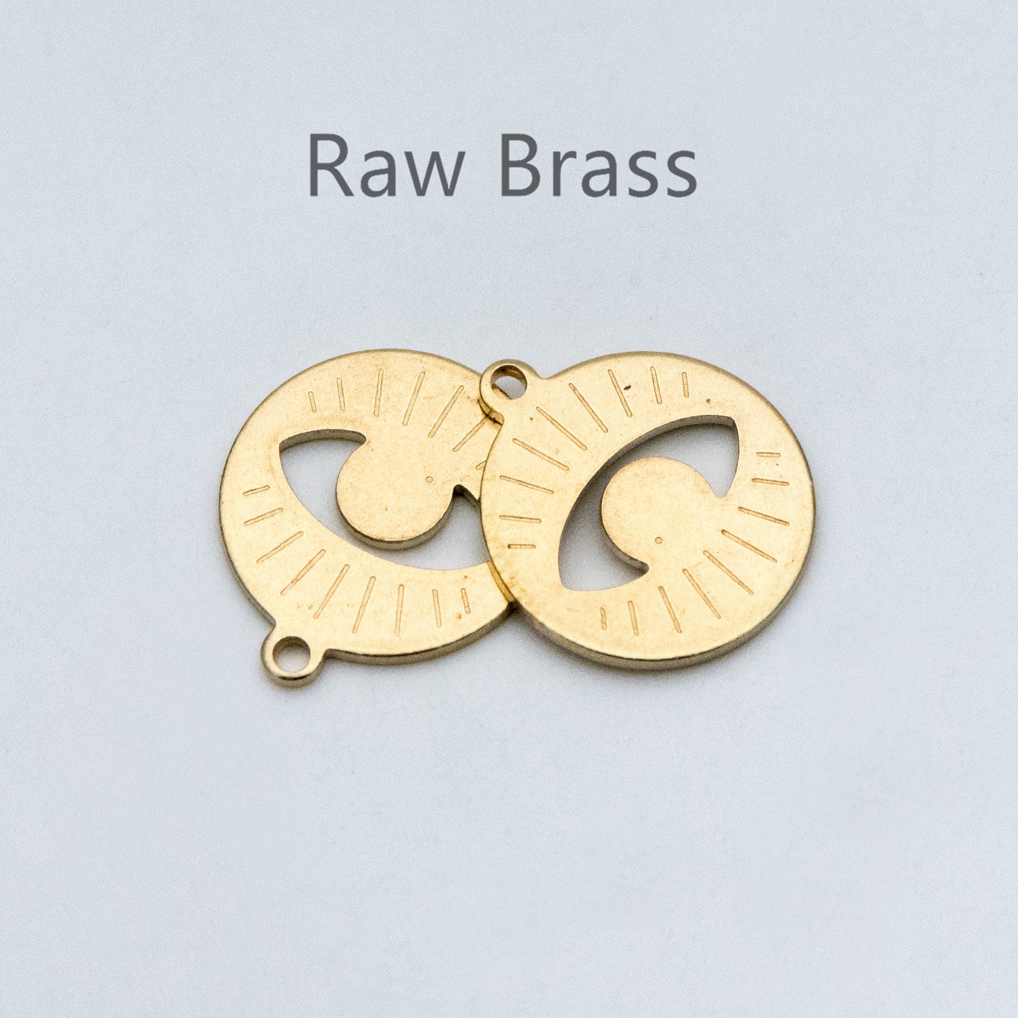 20pcs Raw Brass Eye Charm Pendants 15x17mm, Brass Findings Wholesale (RB-154)